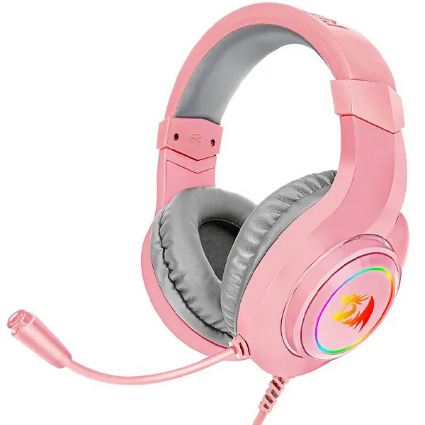 FONE REDRAGON H260P RGB HYLAS C/MICROFONE ARCO ROSA