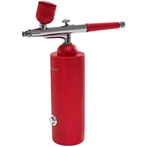 Aerógrafo Prosper P-1140 + Compresor de Aire Recargable - Rojo