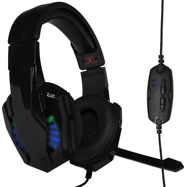 FONE SATELLITE GH-402 RGB USB C/MICROFONE ARCO PRETO