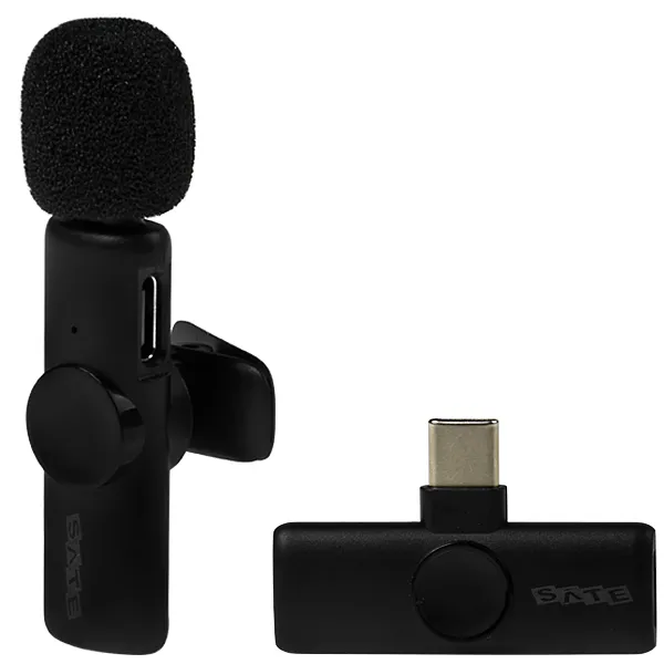 Micrófono Inalámbrico para Smartphone Satellite A-MK131 con USB-C - Negro