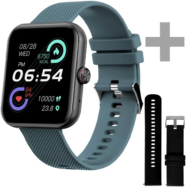 Smartwatch Aiwa Life AWSF6N com Bluetooth - Preto/Azul + Pulseira