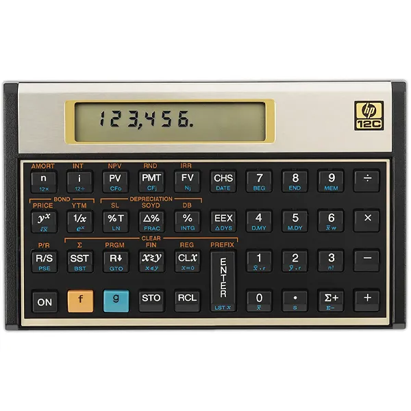 CALCULADORA HP 12C FINANCEIRA INGLES 10 DIGITOS DOURADO/PRETO SG