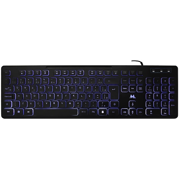 TECLADO MTEK KB7269L LED USB PORTUGUES PRETO