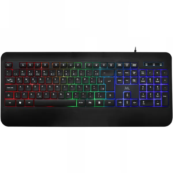TECLADO MTEK KB7701LR LED USB PORTUGUES PRETO