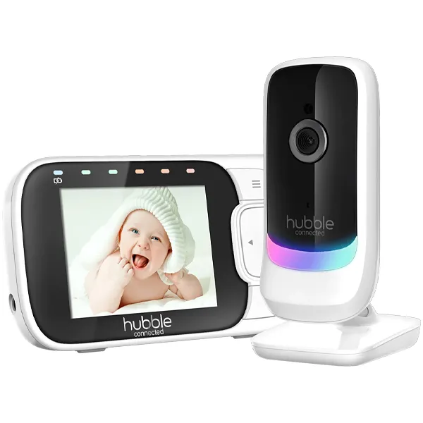 Niñera Electrónica Hubble Nursery View Glow de 2.8" con Visión Nocturna - Blanca