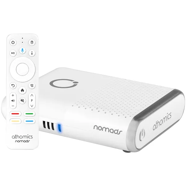 Receptor FTA athomics Nomads 4K Ultra HD com Wi-Fi de 16GB eMMC/2GB RAM - Branco
