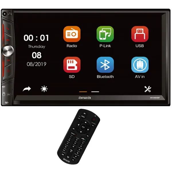 Multimídia Receiver Aiwa AW-W666BT de 7" com USB/Bluetooth