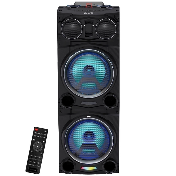 CAIXA *KARAOK AIWA AW-POC10 USB BLUETOOTH AUXILIAR FM 2500WATTS PRETO