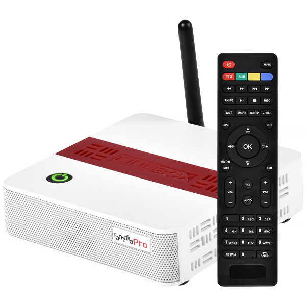 RECEPTOR FTA CINEBOX FANTASIA PRO WIFI EMBUTIDO BRANCO/VERMELHO