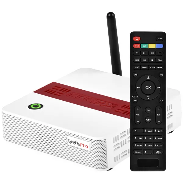 Receptor FTA Cinebox Fantasia Pro con Wi-Fi - Blanco/Rojo