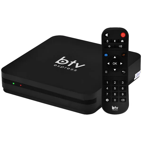 Receptor FTA BTV Express E13 4K Ultra HD con IPTV de 8GB/2GB de RAM - Negro