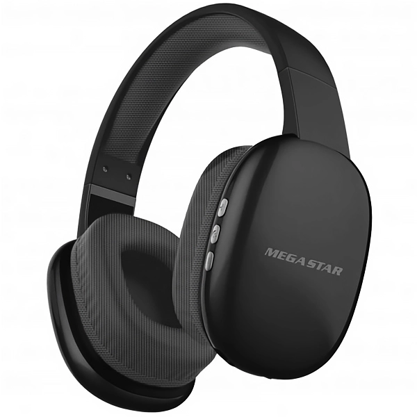 FONE BT MEGASTAR HPV02BTN C/MICROFONE ARCO PRETO