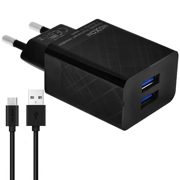 Carregador Micro USB MOXOM MX-HC22 2 USB - Preto