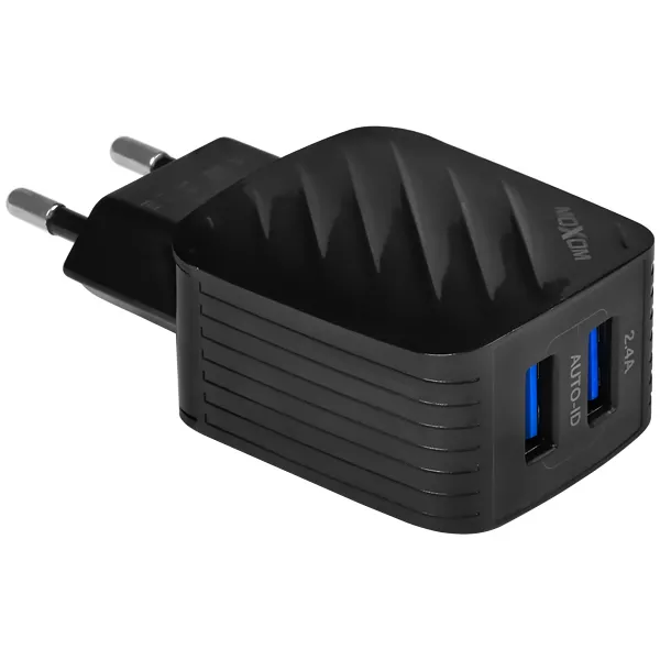 ADAPTADOR DE TOMADA USB MOXOM MX-HC95 12W 2SAIDA 2V (PADRAO BR)PRETO