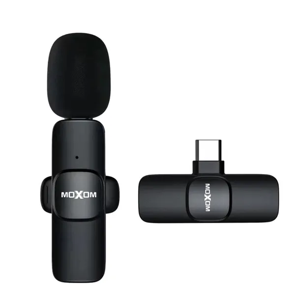 MICROFONE  P/ CELULAR MOXOM MX-AX38 WIRELESS USB-C PRETO