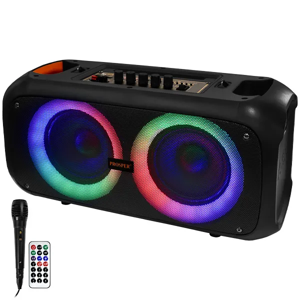 CAIXA KARAOK PROSPER P1424 USB BLUETOOTH 1MICROFONE 1200WATTS PRETO