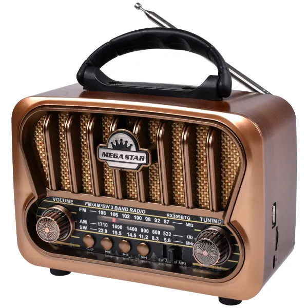 RADIO PORTATIL MEGASTAR RX309BTG FM AM SW USB BLUETOOTH 2V DOURA/MARRO