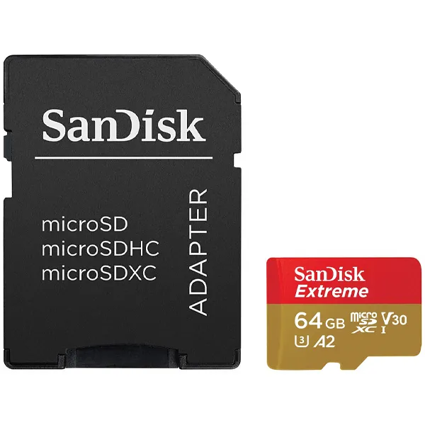 MEMORIA  MICRO-SD SANDISK SDSQXAH 64GB EXTREME 170MB/S A2 VEM/DOU