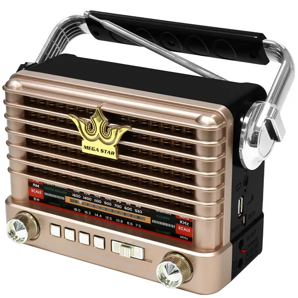 RADIO PORTATIL MEGASTAR RX358BTG2 FM AM SW USB BLUETOOTH 2V DOUR/PRETO