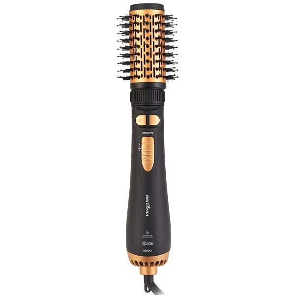 ESCOVA CABELO BRITANIA BER20PD ROTATIVA 1300WATTS 2V PRETO/DOURADO