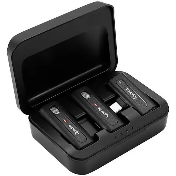 MICROFONE  P/ CELULAR QUANTA QTMDM20 WIRELESS USB-C PRETO