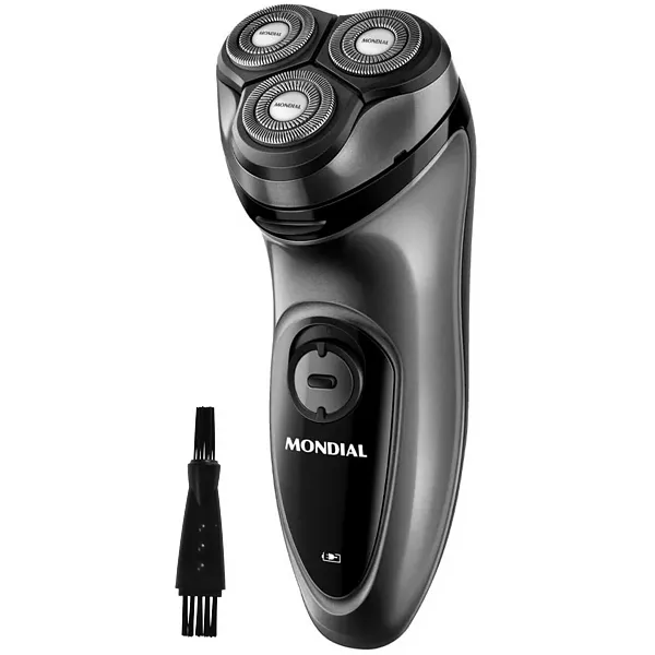 BARBEADOR MONDIAL BE-02 POWER 3CABECAS RECARREGAVEL 2V PRETO/CINZA