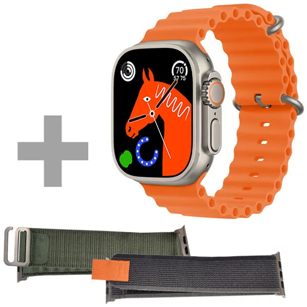 RELOGIO BLULORY ULTRA MAX SMART WATCH CINZA/LARANJA