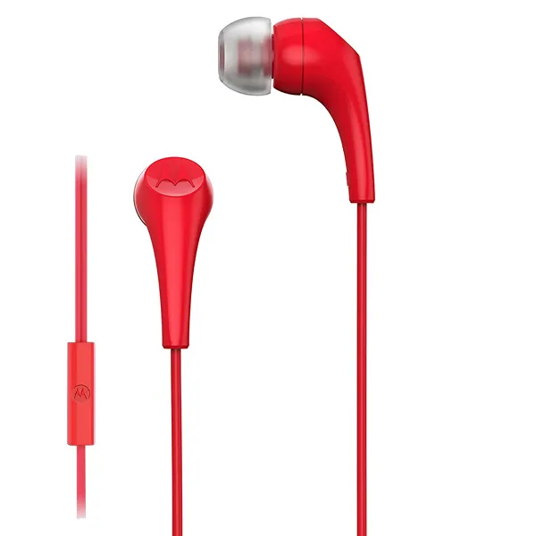 FONE MOTOROLA EARBUDS 2-S C/MICROFONE PEQUENO VERMELHO