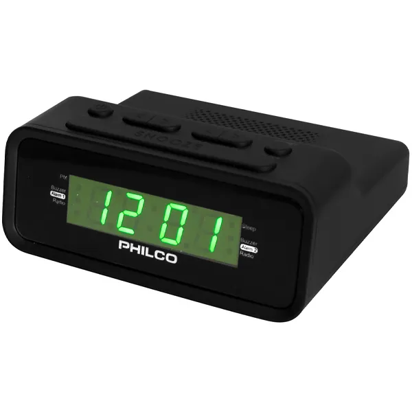RADIO RELOGIO PHILCO PAR1006-GR DUAL FM 2V PRETO
