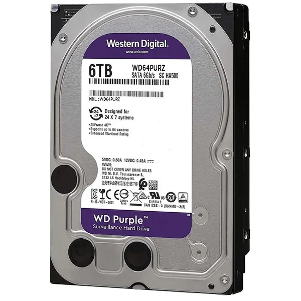 HD Interno Western Digital 6TB 3.5" Purple WD64PURZ 5700 rpm
