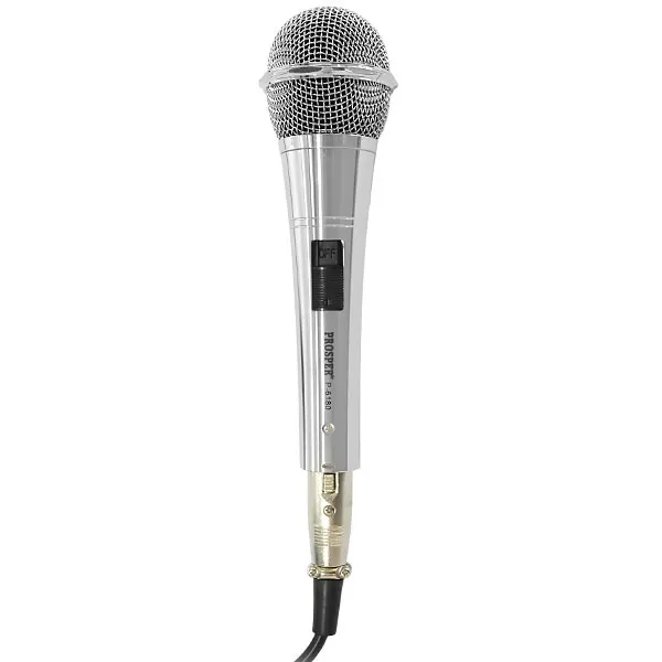 MICROFONE PROSPER P-6180 PROFISSIONAL COM/FIO SILVER