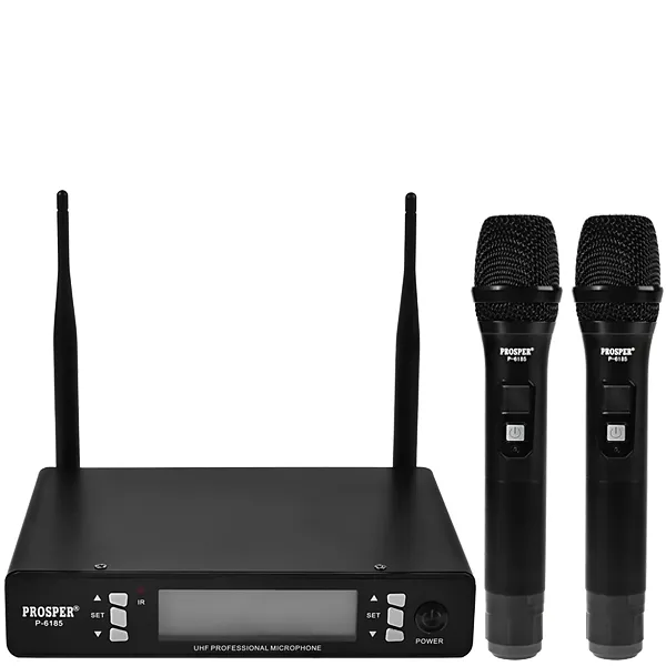 MICROFONE PROSPER P-6185 WIRELESS 2V PRETO