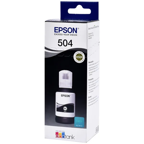 Tinta Epson T504 120 C13T03N12A para Impresoras Eco Tank - Negro
