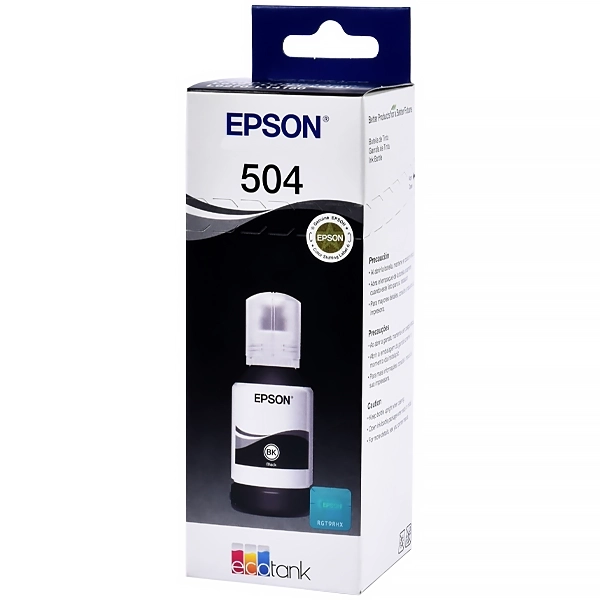 Tinta Epson T504 120 C13T03N12A para Impressoras Eco Tank - Preto
