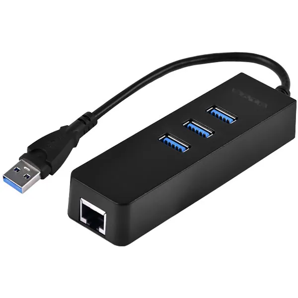 HUB SATELLITE HUB41 RJ45 USB 3.0 3PORTA PRETO
