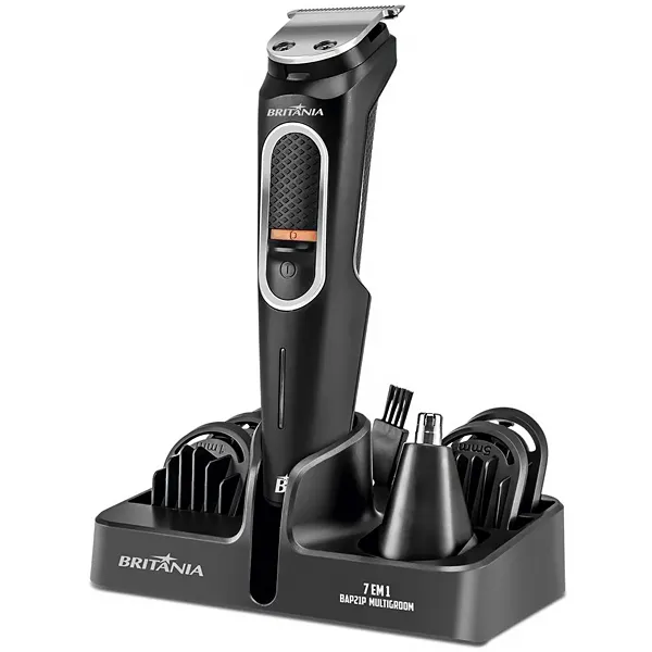 MAQUINA  BRITANIA BAP21P MULTIGROOM 7EM1 RECARREGAVEL 2V PRETO
