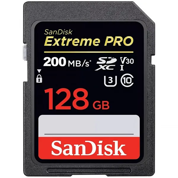 MEMORIA  SD SANDISK SDSDXXD 128GB EXTREME PRO 200MB/S CLASS 10 PRETO