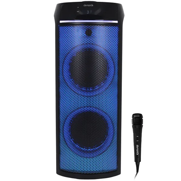 CAIXA *KARAOK AIWA AW-POK9D USB BLUETOOTH 1MICROFONE 500W 2V PRETO
