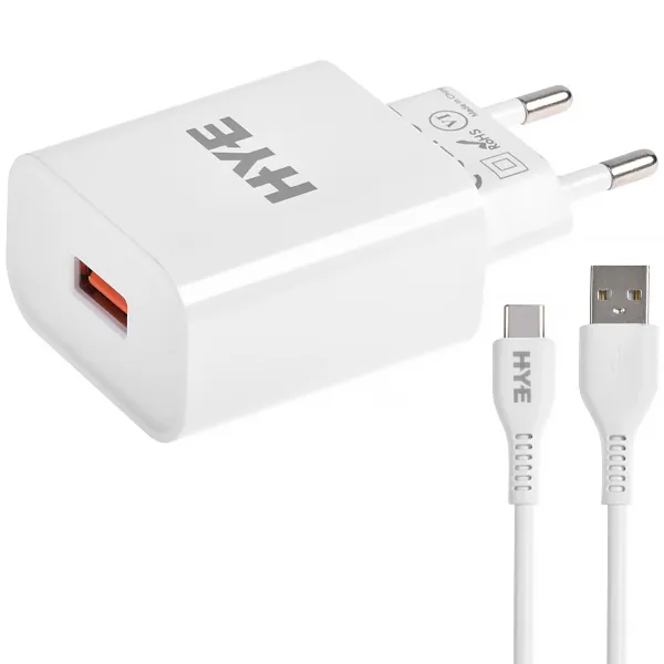 CARREGADOR  USB USB-C P/ CELULAR HYE HYEC77C 1SAIDA BRANCO