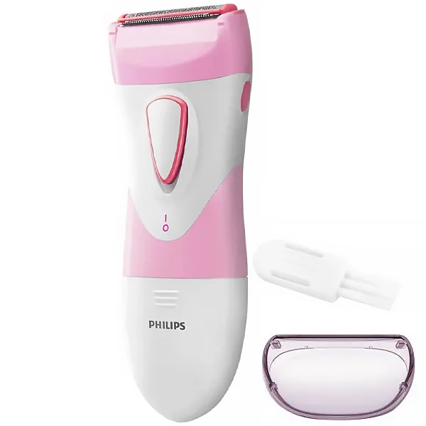 Depilador Philips SatinShave Essential HP6306/00 a Pilha - Branco/Rosa
