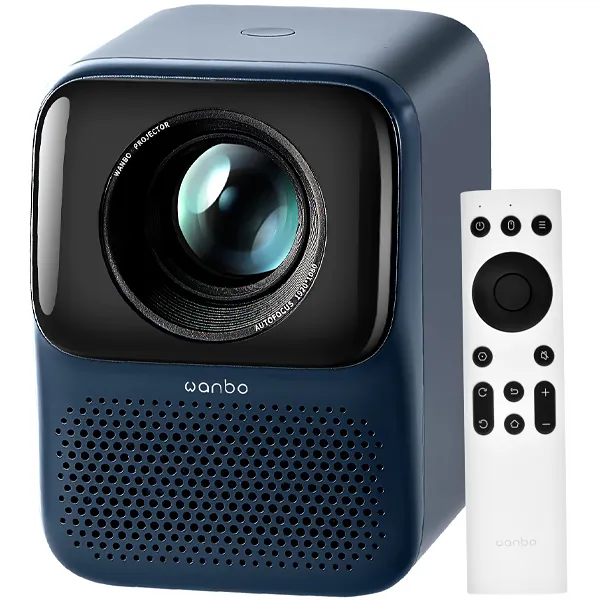 Projetor Wanbo T2 Max New de 450 ANSI Lúmens com HDMI e USB Bivolt - Azul Escuro