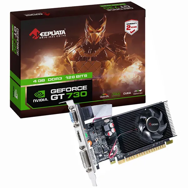 Placa de Vídeo Keepdata GeForce GT730 KDGT730-4GD3 4GB DDR3 HDMI/VGA e DVI