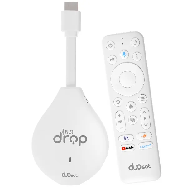 Receptor Duosat Pulse Drop 4K Ultra HD com IPTV de 32GB/2GB RAM - Branco
