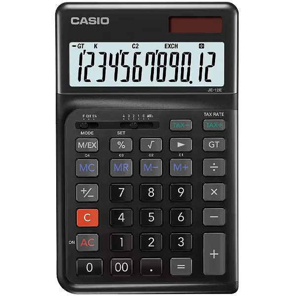CALCULADORA CASIO JE-12E-BK 12 DIGITOS PRETO SG