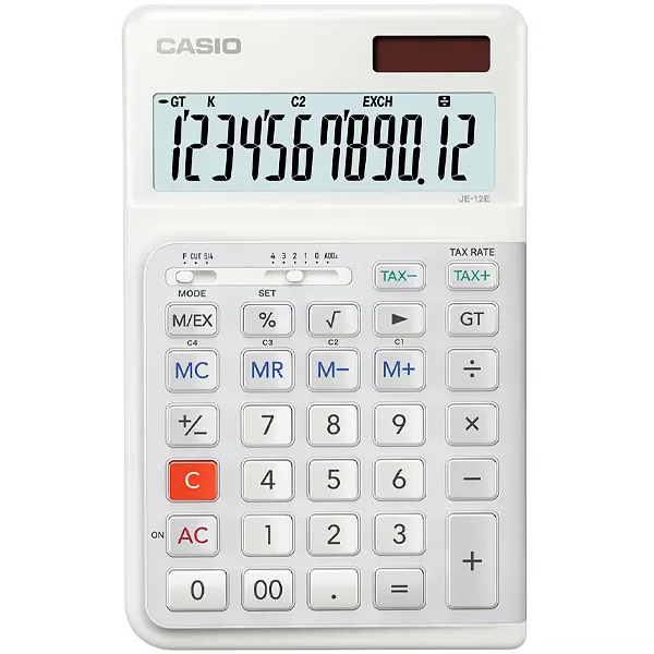 CALCULADORA CASIO JE-12E-WE 12 DIGITOS BRANCO SG