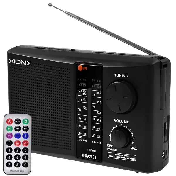 Rádio Portátil Xion XI-RA28BT com SD/USB/Bluetooth - Preto
