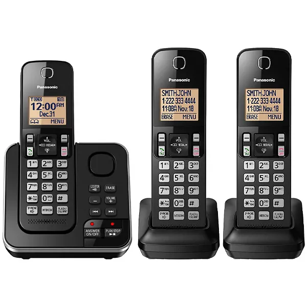 Telefone Sem Fio Panasonic KX-TGC363 com Atendimento Digital - Preto