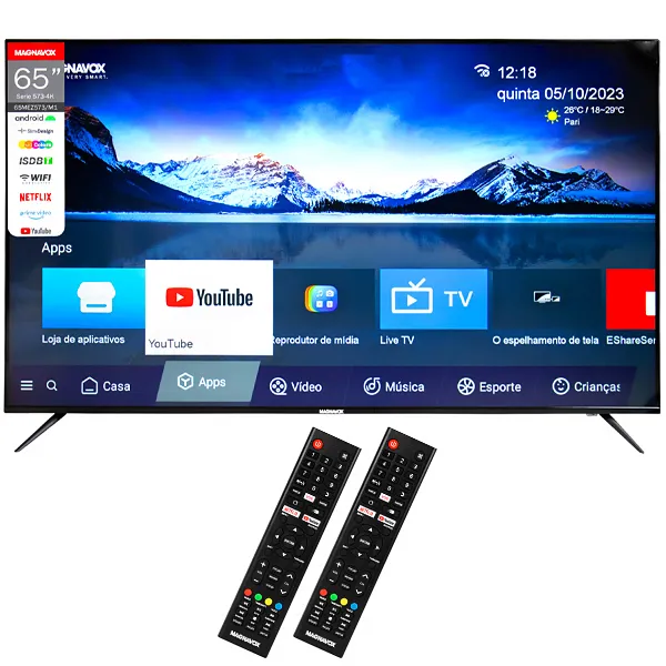 TV  MAGNAVOX 65" 65MEZ573 SMART 4K ULTRA HD ANDROID+CONVERSOR