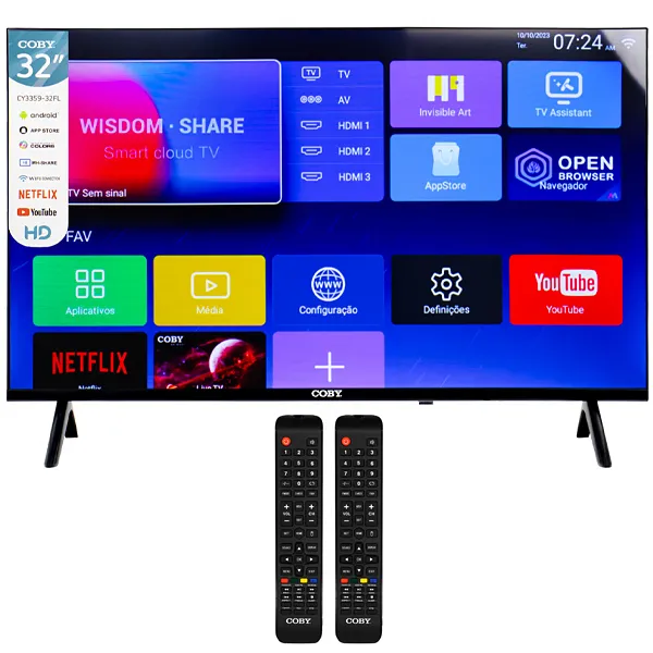TV  COBY 32" CY3359-32FL LED SMART HD ANDROID+CONVERSOR