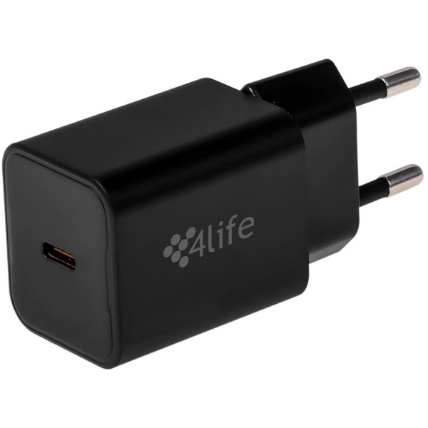 Adaptador de Enchufe 4life FL8230CGB USB-C de 30 watts - Negro
